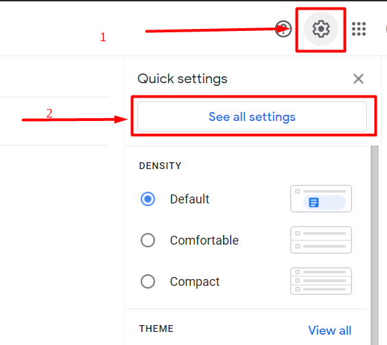 Gmail settings step showing gear icon