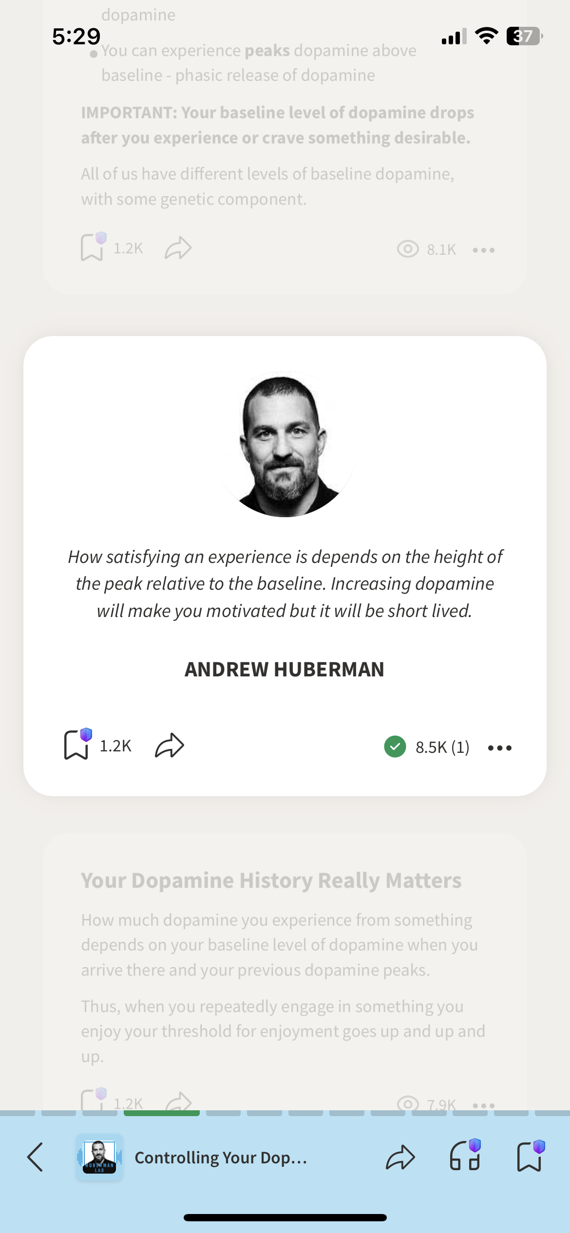 Deepstash idea cards list