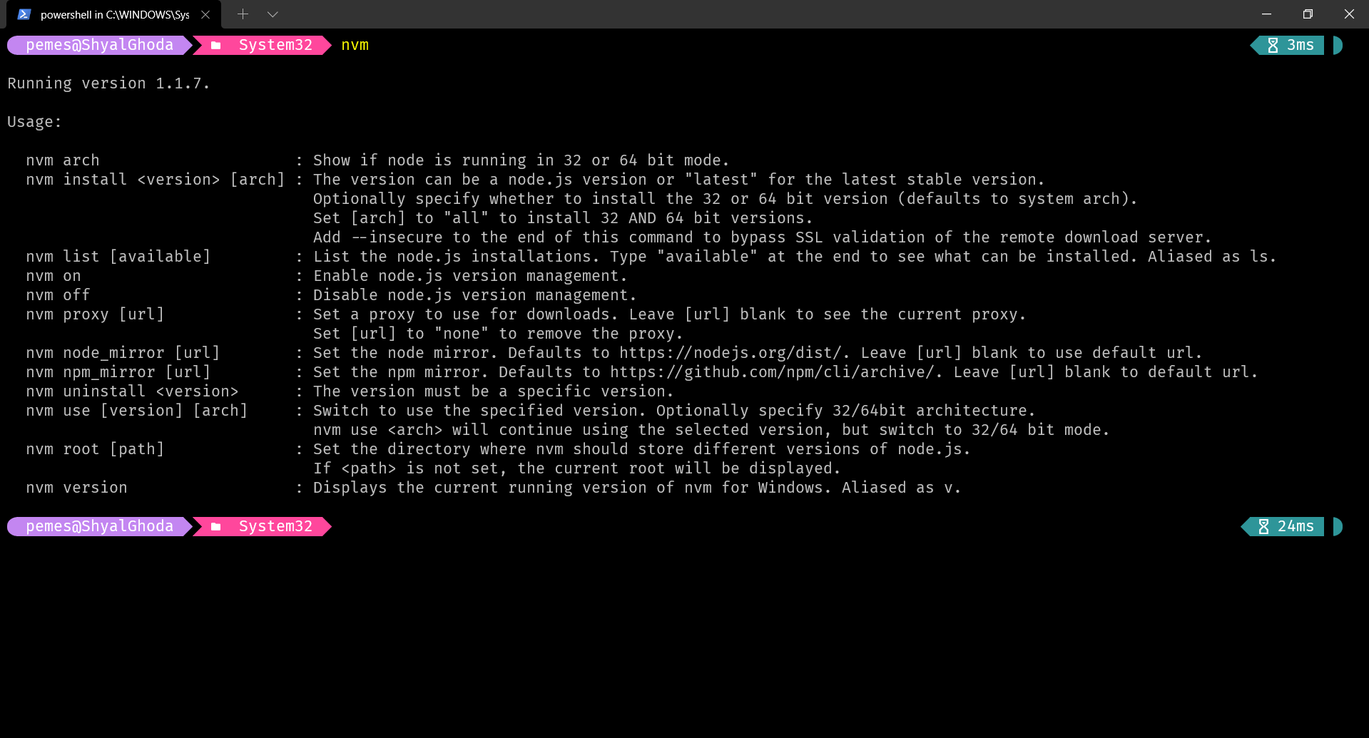 Customized PowerShell console theme