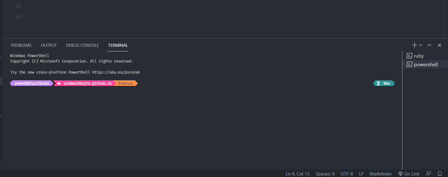 PowerShell extension running inside VS Code