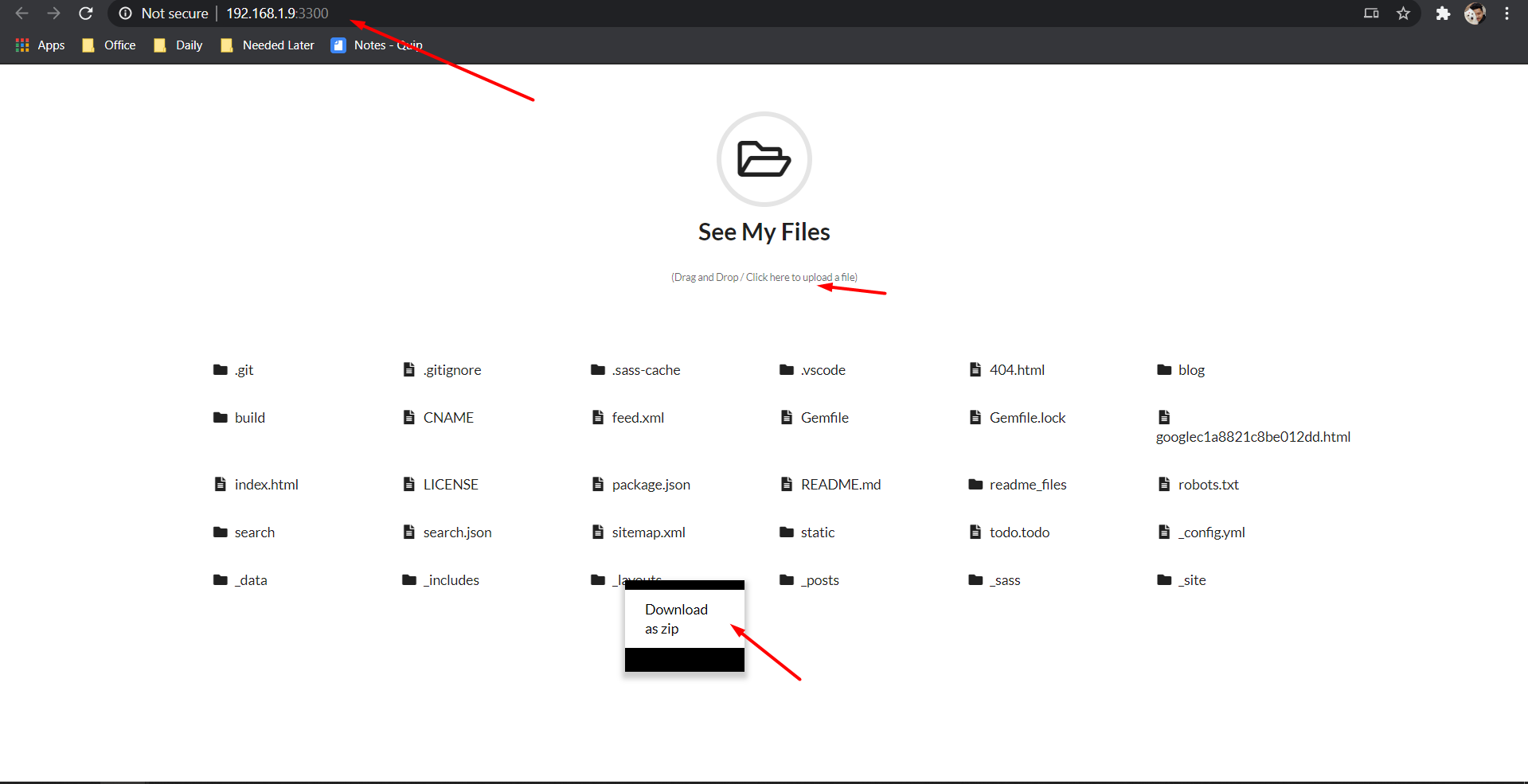 See My Files web interface